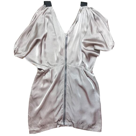 Forever 21 Woven Top Sleeveless Tunic Silky Cocoa Back Zipper Women Large NWT - Picture 2 of 11